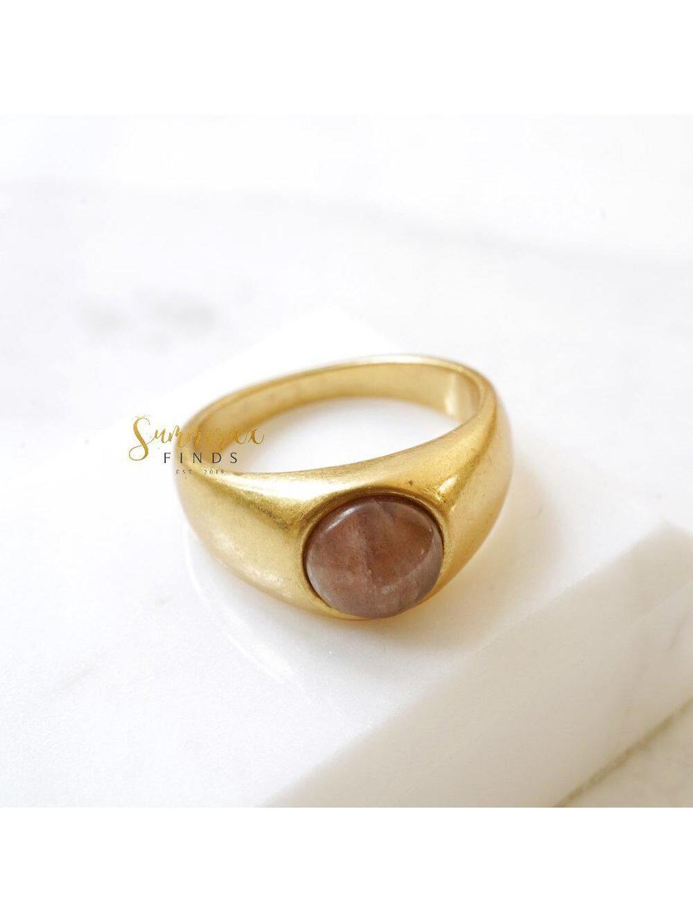 Madewell Stone Signet Ring Sunstone Size 7
